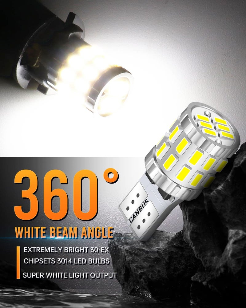 LUYED 194 LED Bulb Xenon White 9-30v Canbus Error Free W5W 168 2825 Led Bulbs for Dome Map Door Courtesy Trunk Parking License Plate Lights,Pack of 2 - Image 4